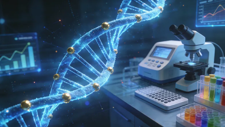 医生与患者共同查看基因检测报告的场景