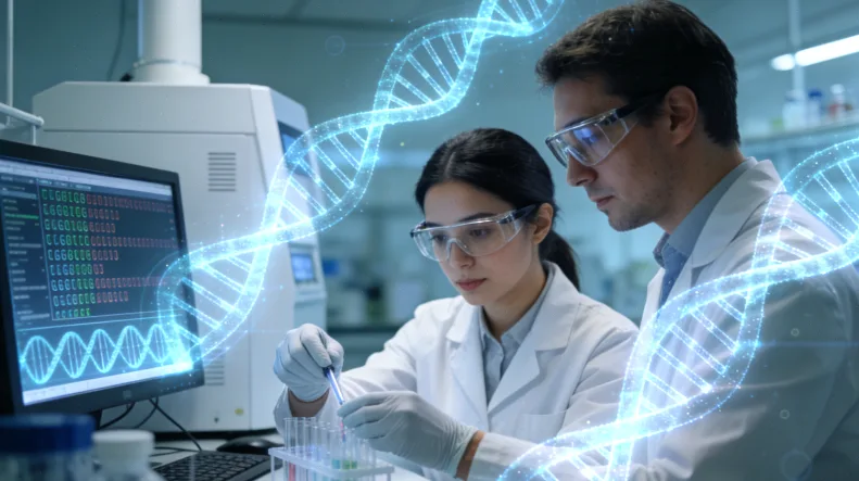 医生与患者讨论基因检测报告