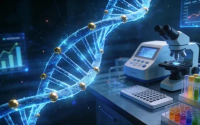 医生与患者共同查看基因检测报告示意图