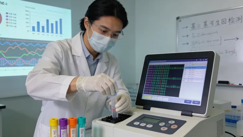 基因检测报告示意图，突出HER2、BRCA等关键词