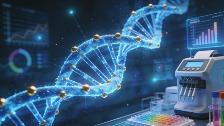 病理医生在显微镜下观察乳腺癌组织切片