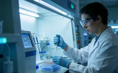 年轻女性与医生讨论基因检测报告