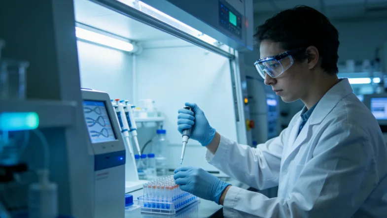 年轻女性与医生讨论基因检测报告