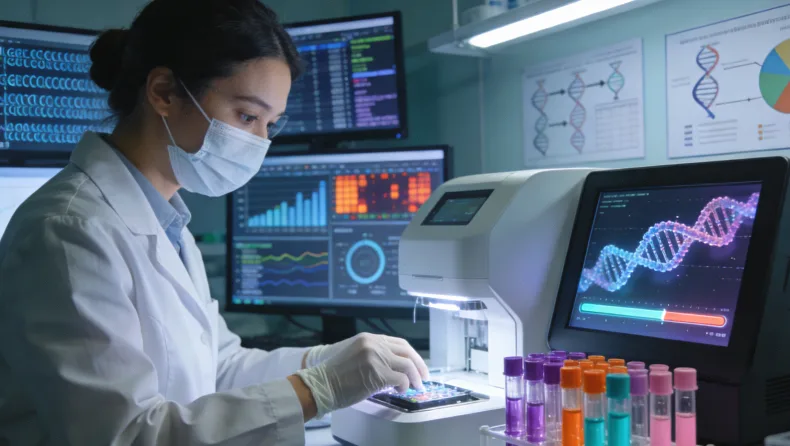 医生在诊室内与患者面对面沟通交流