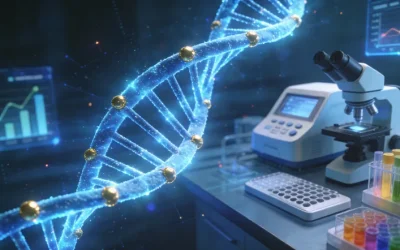 一位女性正在认真阅读基因检测报告