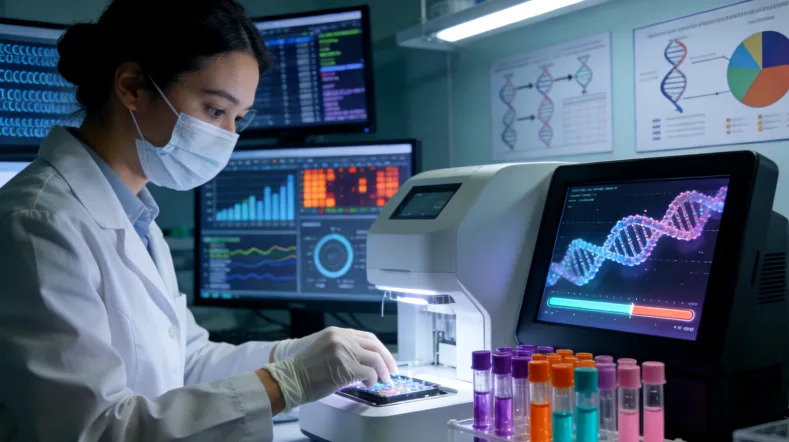 医生与男性患者进行遗传咨询沟通场景