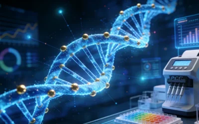 男性与女性共同查看家族遗传树图谱