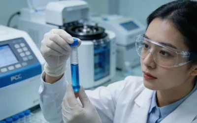 一位女性正在阅读基因检测报告，表情关切