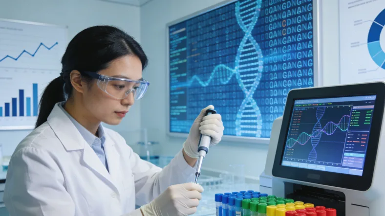 NGS检测报告示意图，高亮显示罕见突变