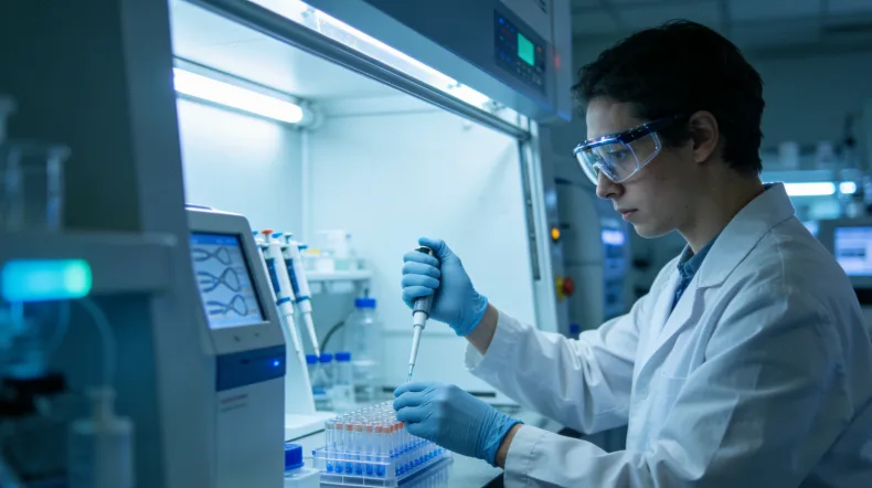 医生与患者共同查看影像报告，讨论治疗选择