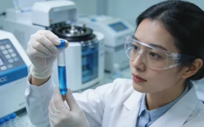 FISH检测荧光显微镜下的红绿信号图