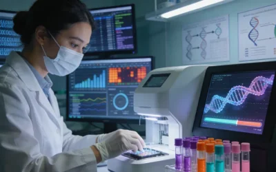 病理医生在显微镜下观察切片