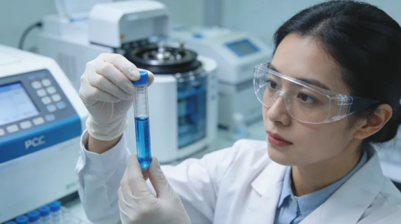 实验室中先进的基因测序仪正在运行