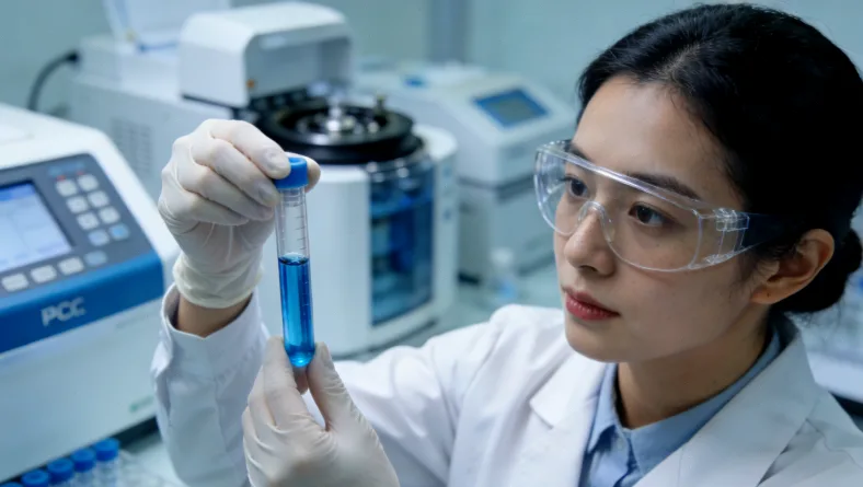 病理医生在显微镜下判读PD-L1染色切片