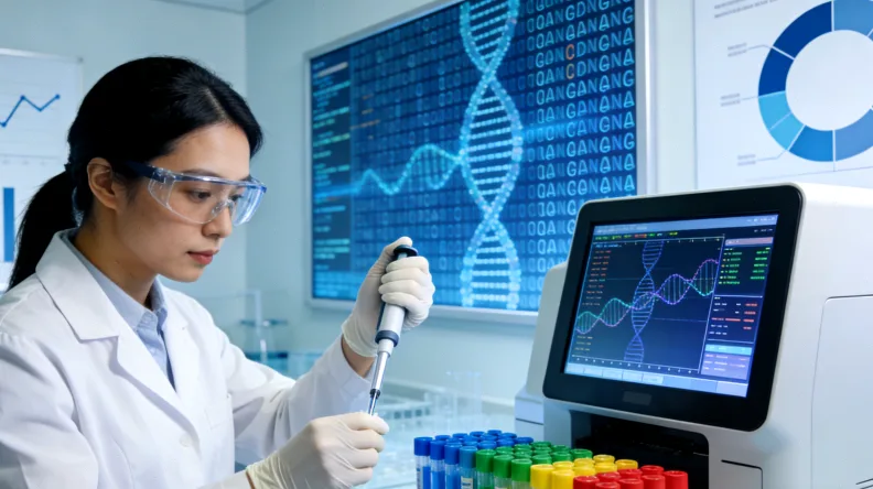 显微镜下PD-L1染色阳性的肿瘤细胞