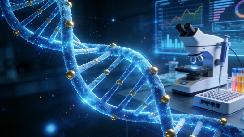 血液中ctDNA与正常细胞DNA混合的示意图