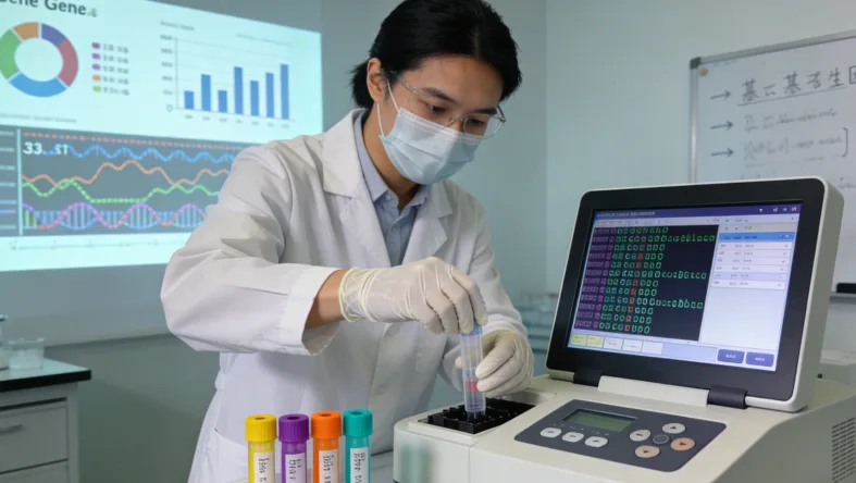 医生与患者共同查看检测报告