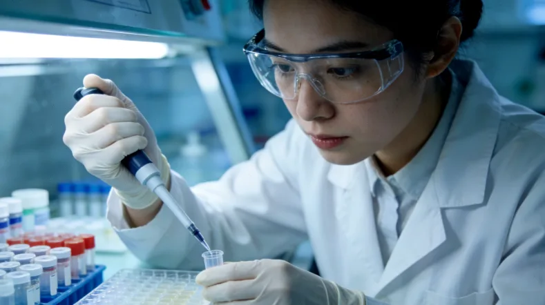 新鲜组织被放入福尔马林固定液的步骤示意