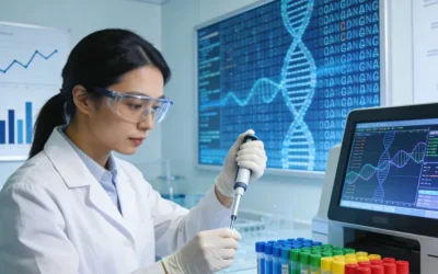 医生与患者共同查看ctDNA检测报告