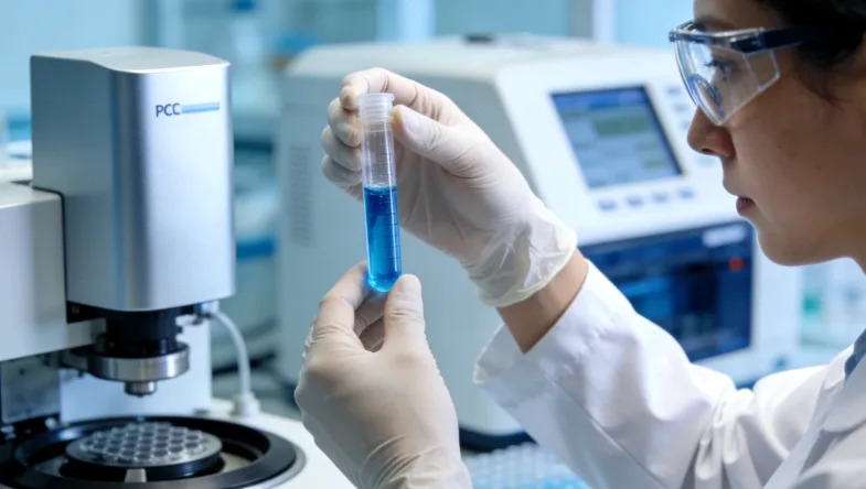 病理医生在显微镜下评估肿瘤组织切片