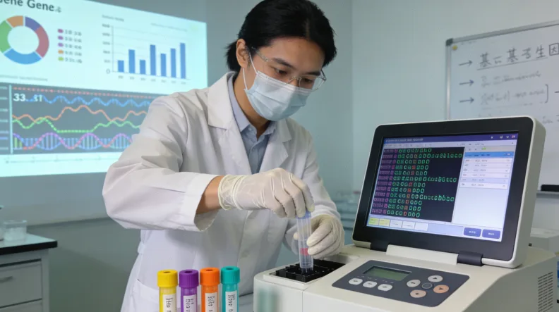 基因检测报告样张的特写，聚焦在“结果解读”部分