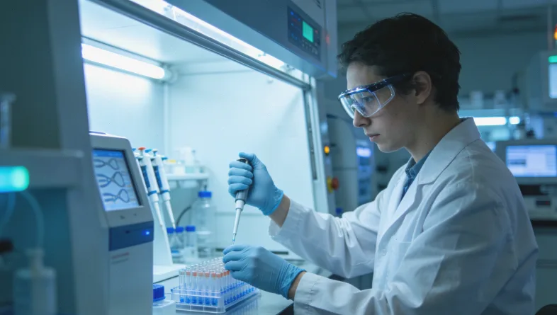 卵巢癌相关基因（如BRCA）的3D结构示意图