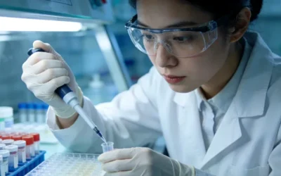 医生与患者讨论血液检测报告