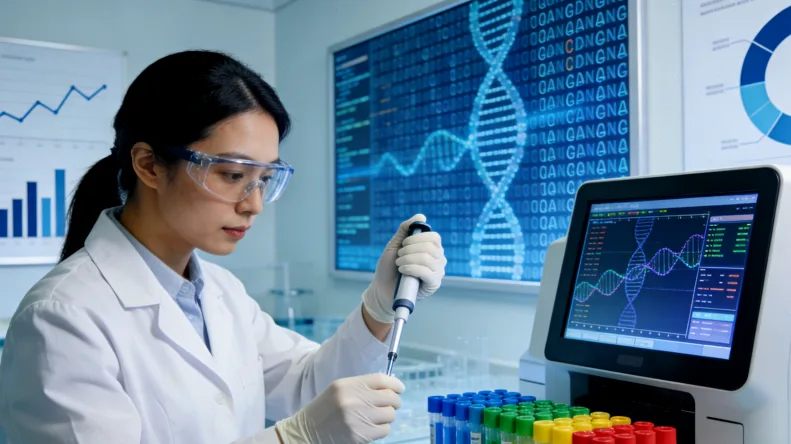 肿瘤组织切片与血液样本对比示意图