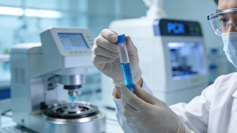 年轻患者与医生讨论基因报告示意图