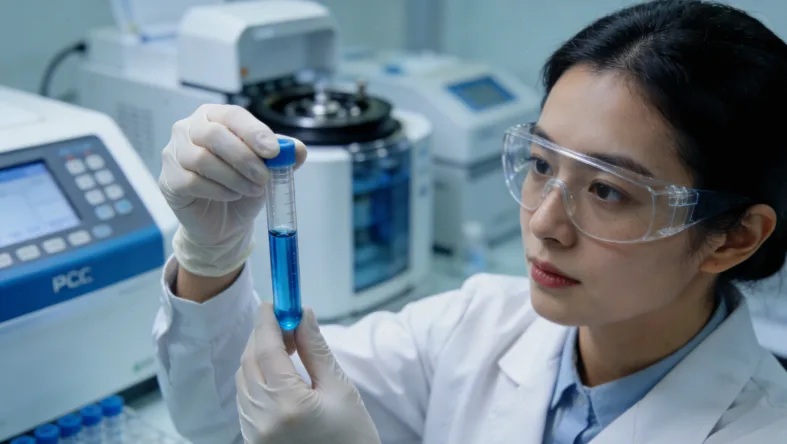 医生与患者共同查看基因检测报告示意图