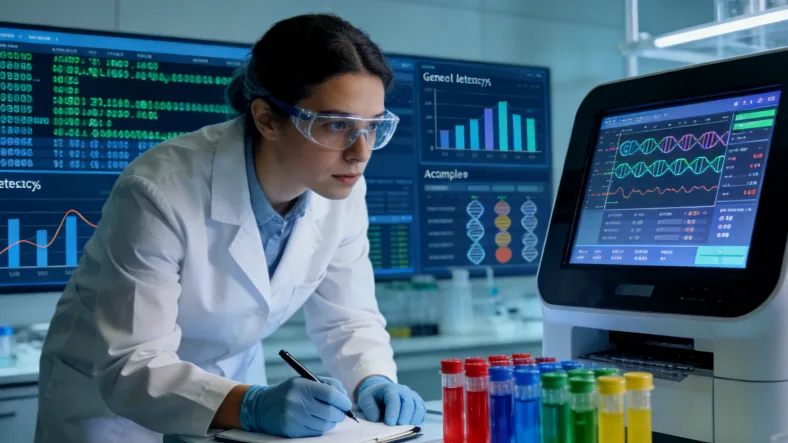 医生与患者家属沟通基因检测方案的场景