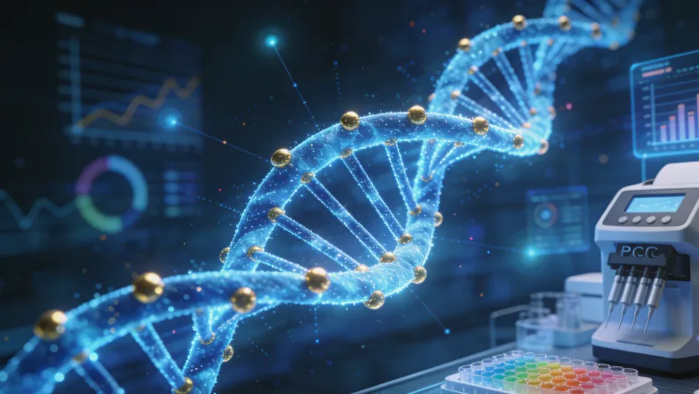 病理医生在显微镜下评估蜡块切片
