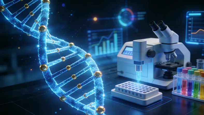 医生与患者共同查看21基因检测报告