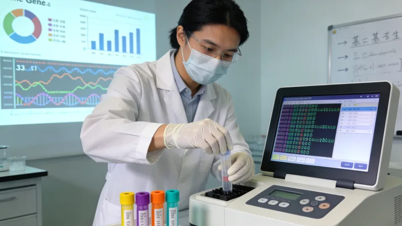 医院病理科技术人员处理组织样本的特写