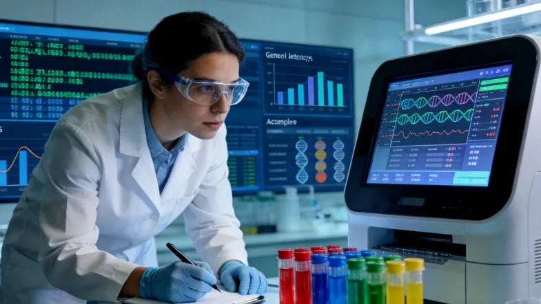 医保政策文件与放大镜，象征查询