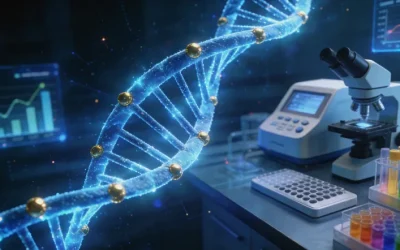 一位女性患者与医生共同查看病理报告