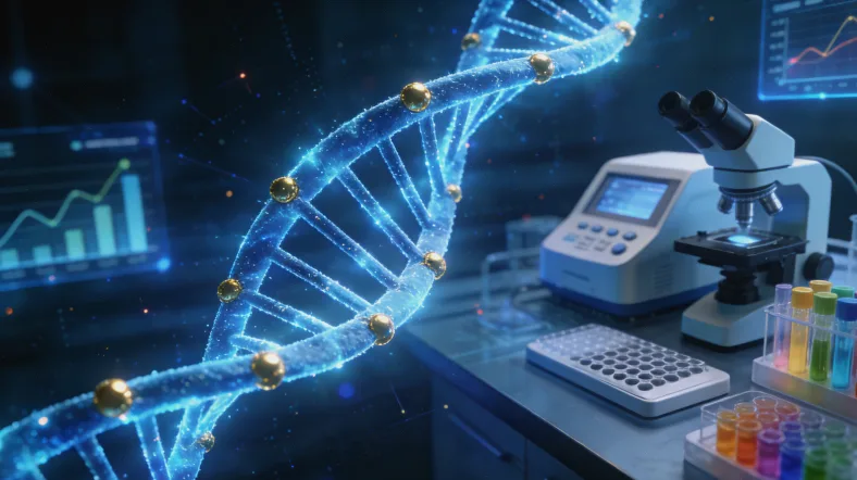 一位女性患者与医生共同查看病理报告