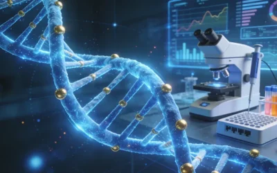 一位女性患者和医生在诊室看着病理报告讨论