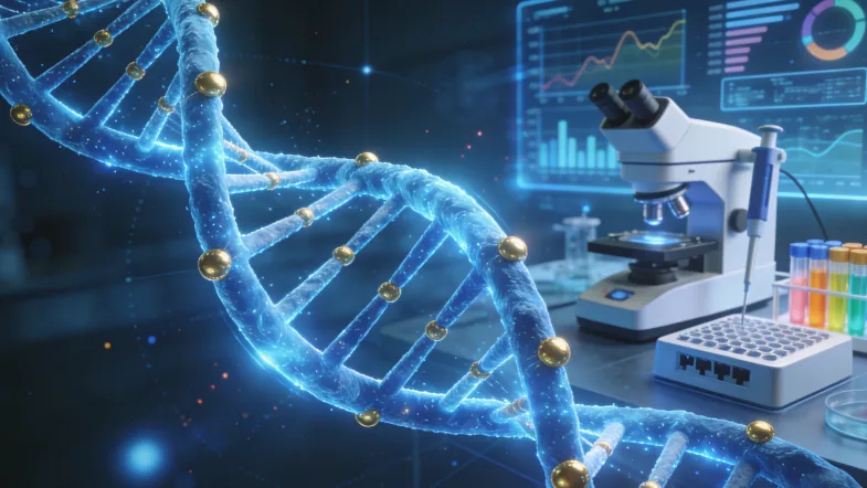 一位女性患者和医生在诊室看着病理报告讨论