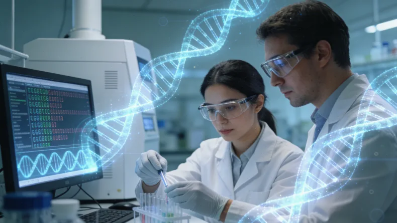 基因检测报告单局部特写