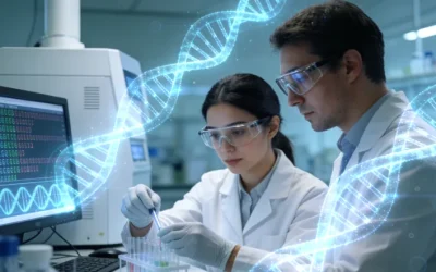 一位患者正在查看免疫治疗基因检测报告，表情困惑。