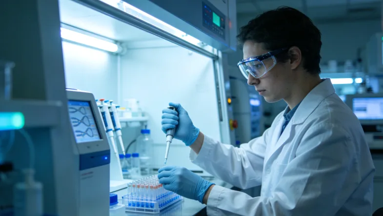 医生与患者拿着检测报告沟通的示意图