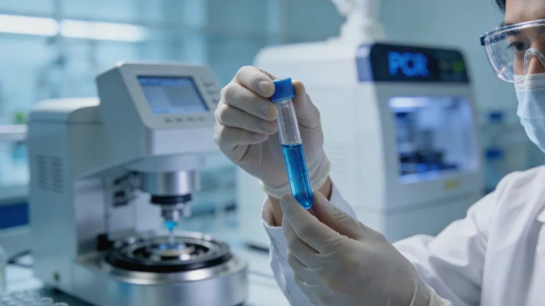 肿瘤细胞周围布满各种基因标志物漫画