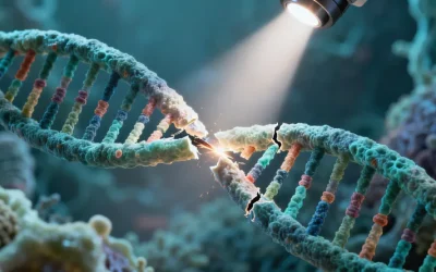 一张形象比喻图：一个开关，上面标着“基因”，开关拨动程度旁标着“外显率”。