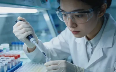 一位女性正在与遗传咨询医生交谈，面前放着家族图谱。