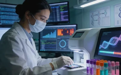 一位女性拿着基因检测报告，表情关切