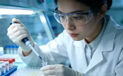 医生与咨询者绘制家族树进行沟通