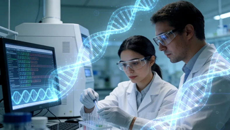 医生与患者讨论基因检测报告