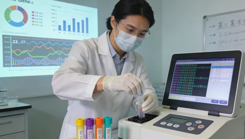 显微镜下免疫组化染色显示ROS1阳性