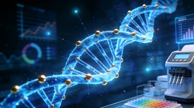 医生与患者拿着病理切片沟通的示意图